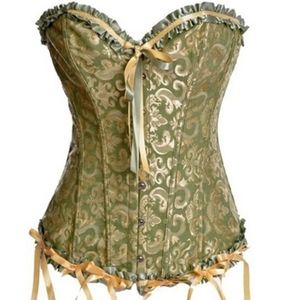 Gothic boned overbust corset, waist trainer. PlUS.